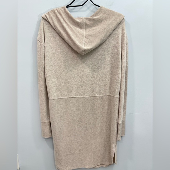 Kings Road Women’s Beige Hooded Cardigan Open Front Lightweight Duster Pockets M - Picture 4 of 9